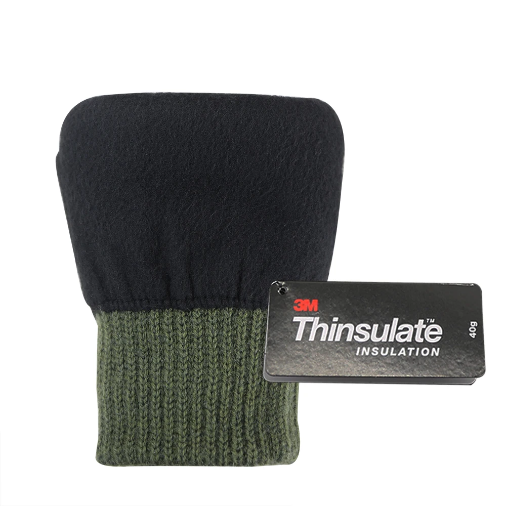 Черные двухслойные шерстяные вязаные перчатки Thinsulate Liner защитные рабочие для строительства морозильной камеры
