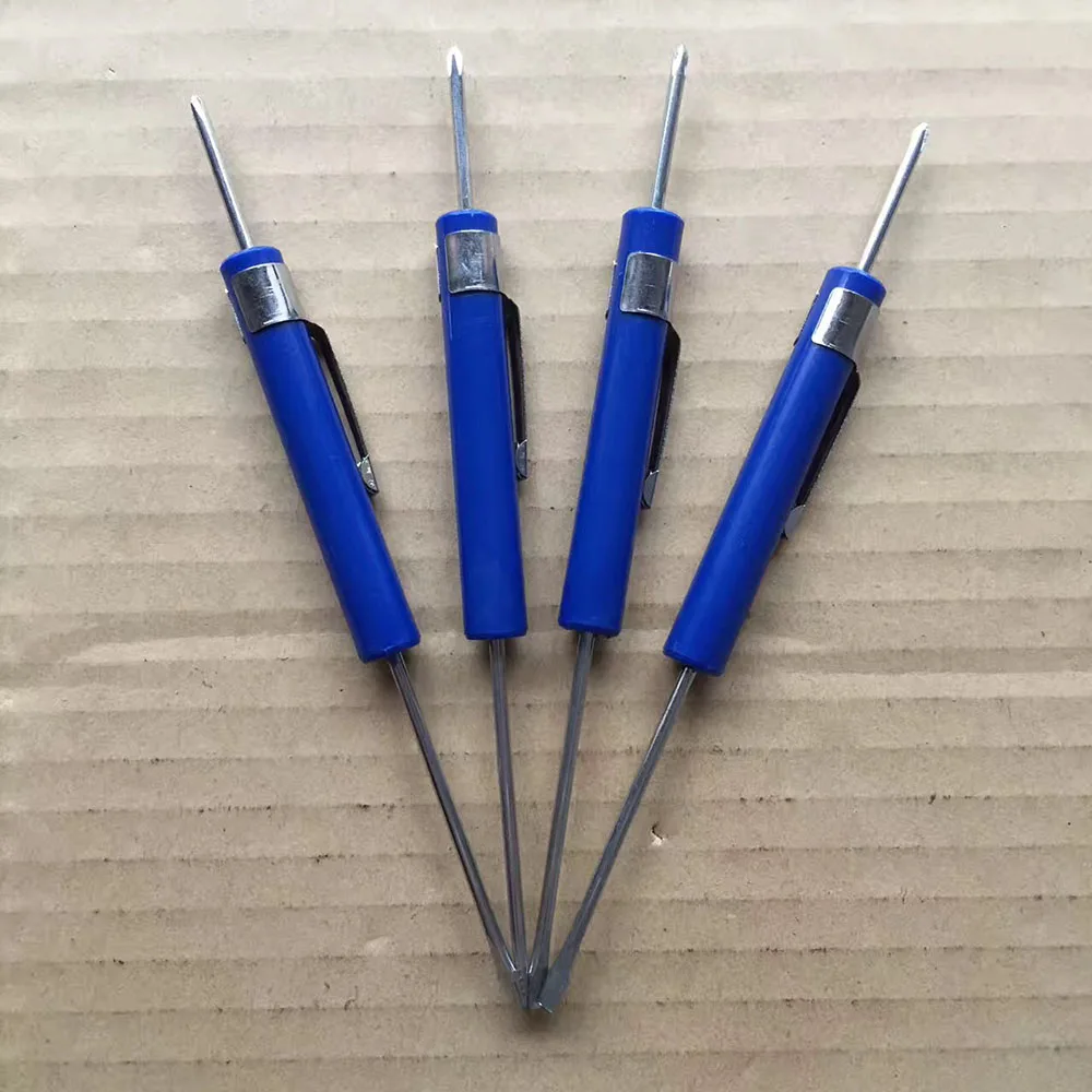 Promotional Screwdrivers Custom Cross Recess and Flat Two End Mini Screw Tools with Pen Clip