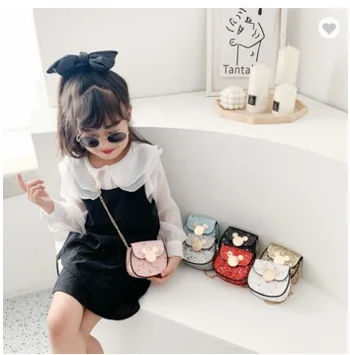 
2020 Hot Selling Wholesale Mini Shiny PU Children Bags Cartoon Mouse Kid Pu Leather Chain Bags Sweet Child Shoulder Bag 