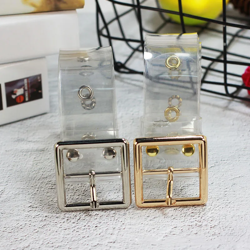 1PC Women Transparent Clear Round Square Heart Pin Buckle Wide Bands Ladies Waistband Punk Waist Belt