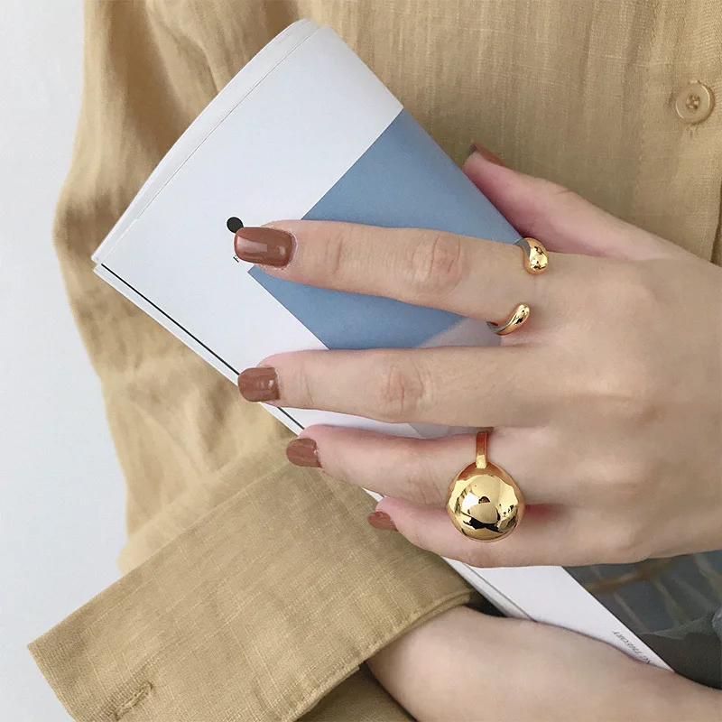 
Fashion Silver Jewelry Custom Design Teardrop Drop Opening Sterling Silver Ring For Women 