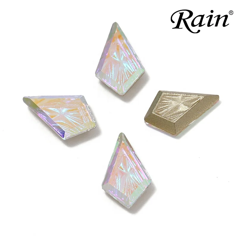 Rain Relief Glass Rhombus 12*19mm Crystal Pendant for Custom Jewelry Making Accessories DIY Earing Necklace