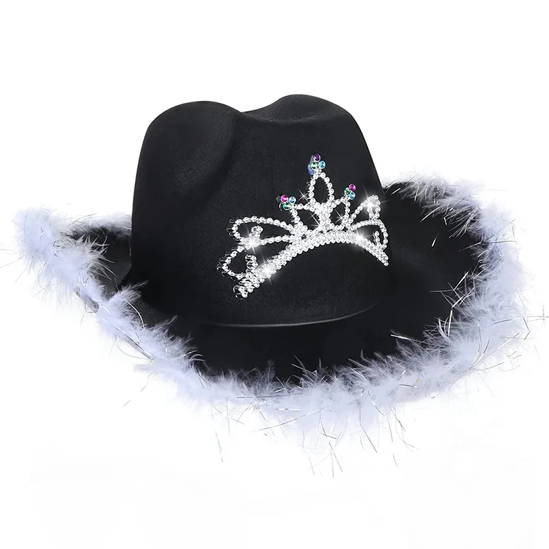 christmas 2024 Manufacturers  cowboy hat sequins pink silver-trimmed crown western color diamond cowboy hat