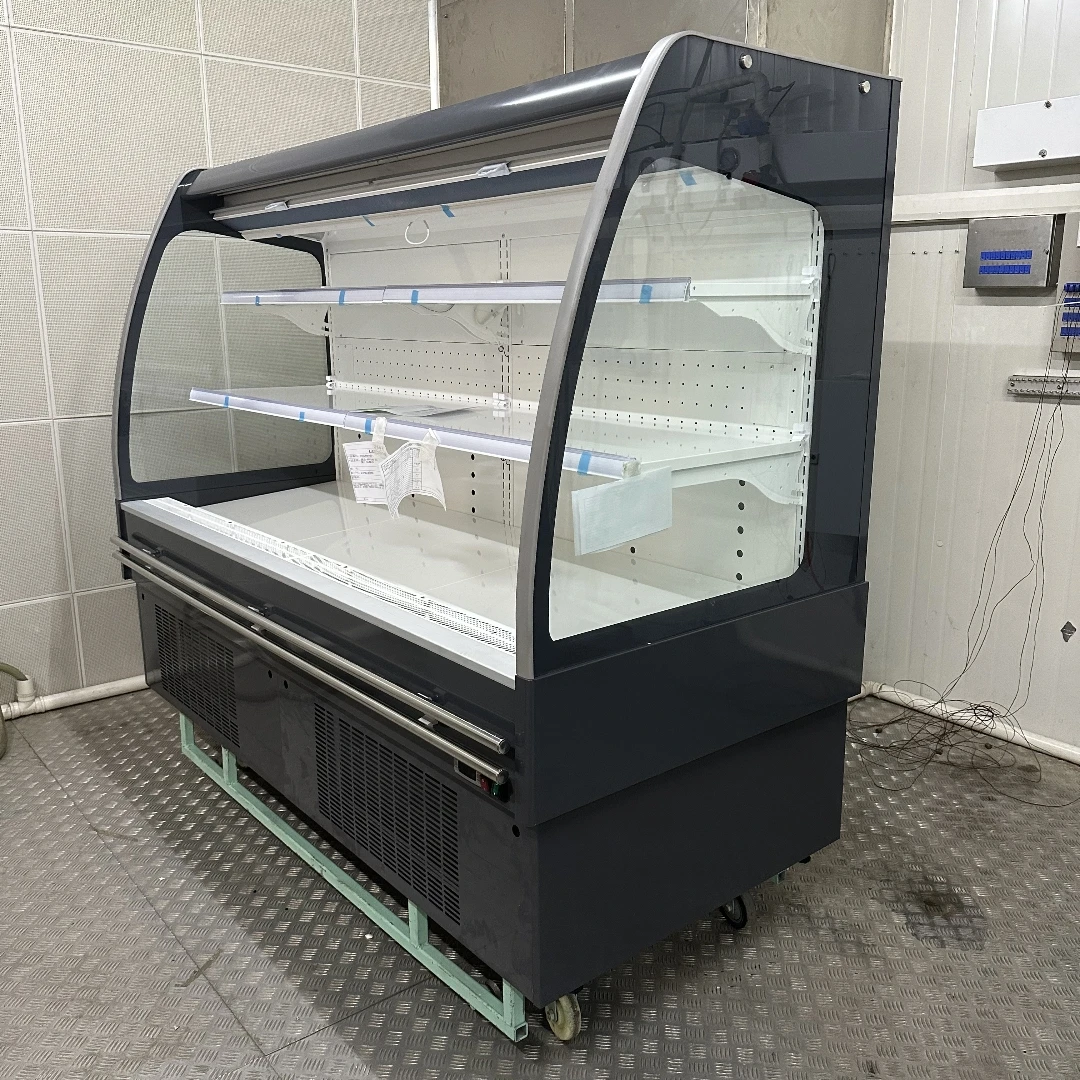 Kenkuhl remote semi vertical multideck display open drinks fruit milk cake food grocery showcase chiller supermarket