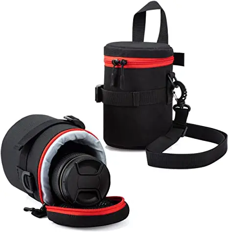 Camera Lens Case Fit For 5.1 In X 3.7 In Lens Camera Lens Bag Pouch For Canon For Nikon Zipper Camera  Pouch