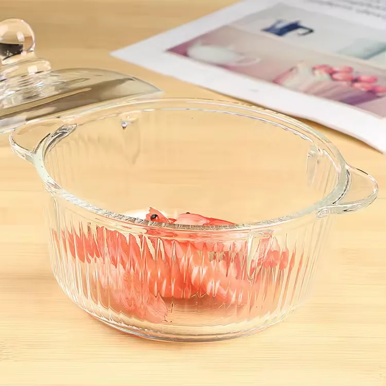 Hot Selling  Double Ear Handle Noodle Soup Salad Glass Bowl