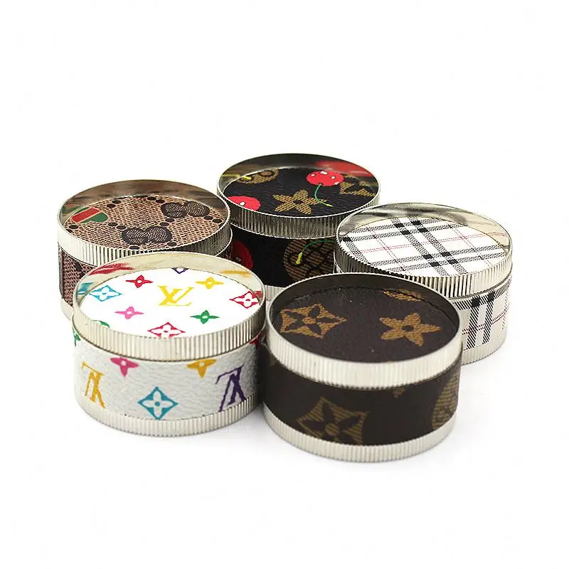 Оптовая продажа высококачественных печатных lther цинка 50 мм 3 слоя травы аксессуары измельчитель травяной Популярные сорняков Точильщик