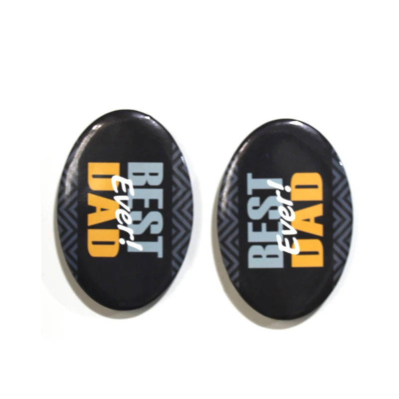 Cheap small kitchen promotion gifts oval shape magnet tin bottle opener with plastic bottom