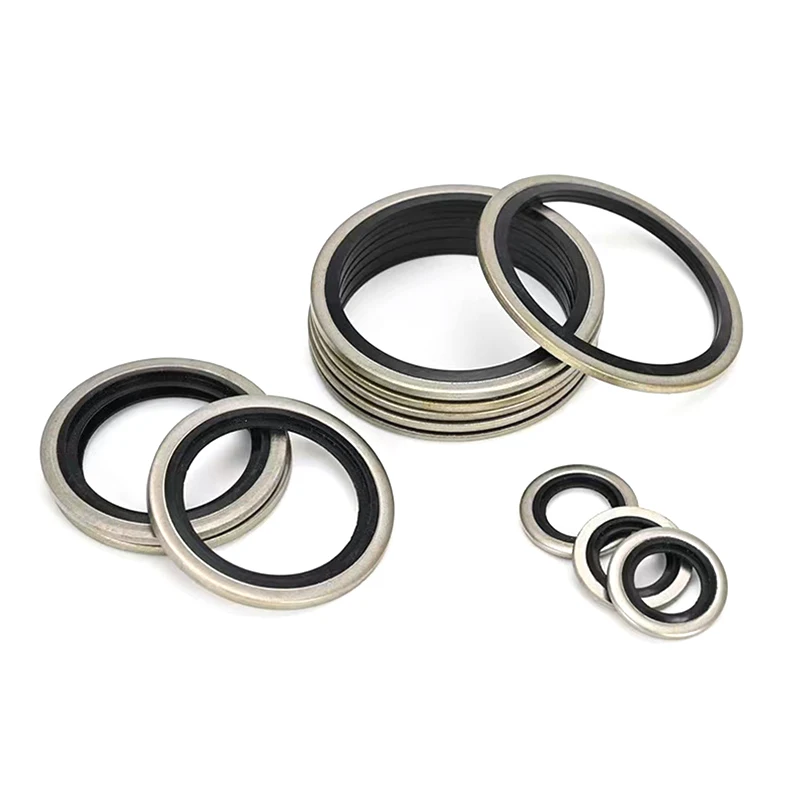 Brown Iron Metal NBR Rubber  Gasket Bonded Seal Washer Metal Combination Gasket