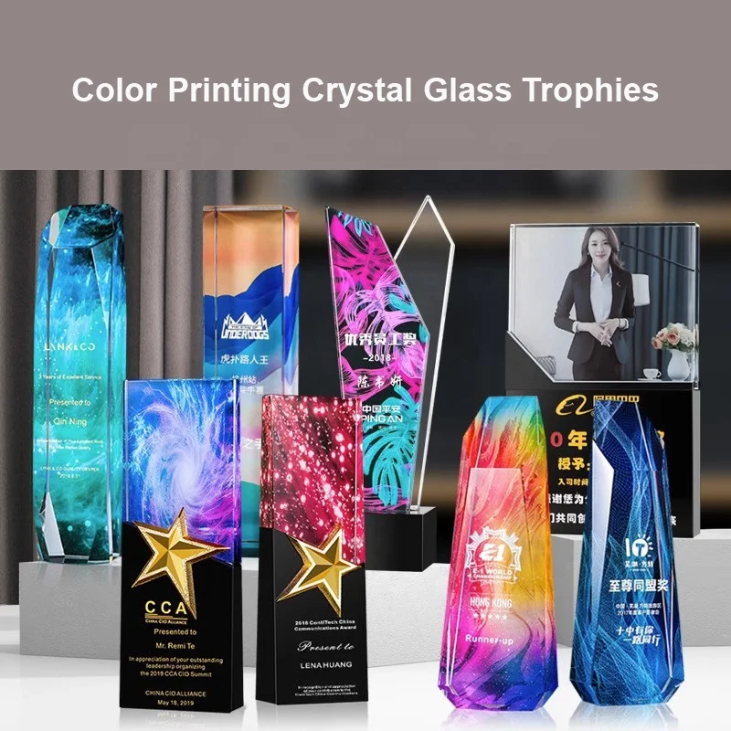 Wholesale Printing Wood Acrylic Crystal Trophy Award Custom Metal Trophy Cup For Business Gift