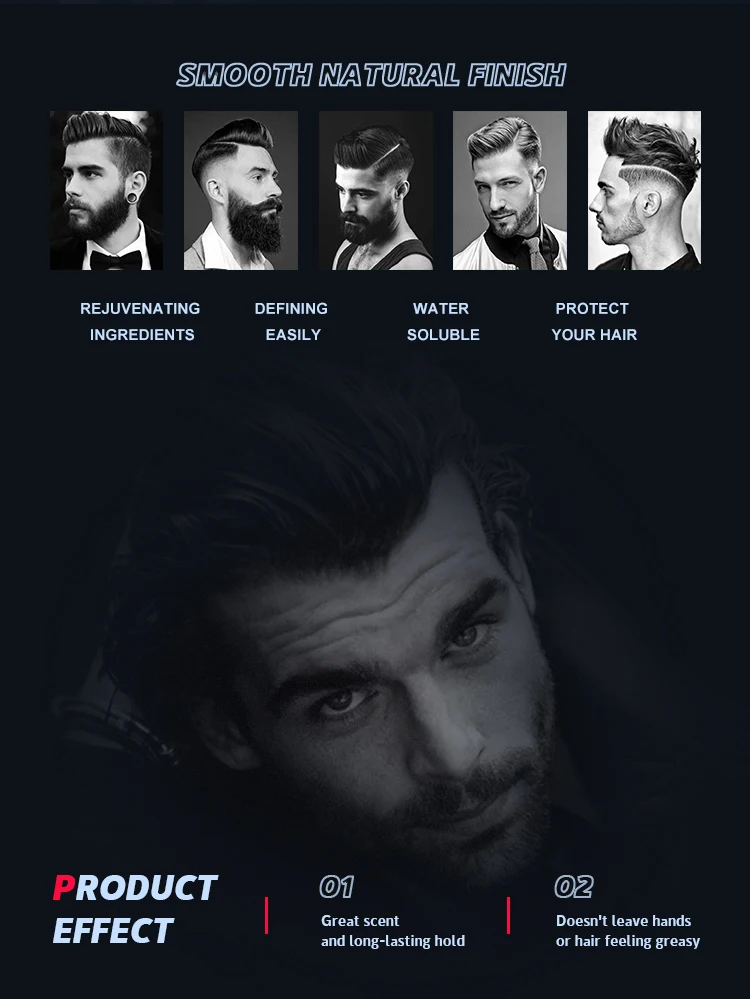 BARBERPASSION OR make your own brand aluminium cans men hair pomade no color residue