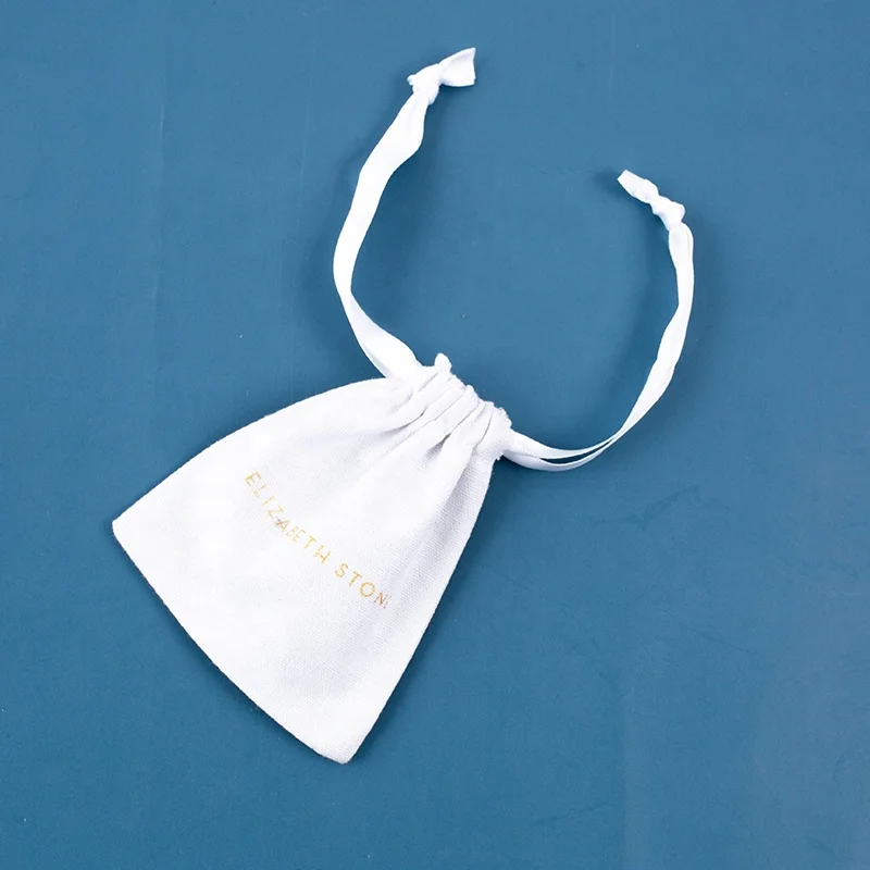 High Quality Custom LOGO Printed Canvas Cotton Jewelry Drawstring Bag Pouch Promotion 100% Cotton Drawstring Bag