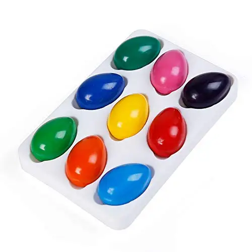 9 Colors Toddler Crayons Egg Crayons Washable Crayons for Kids Ages 1-3