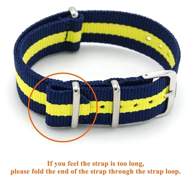 OEM Custom 12mm 14mm 16mm 18mm 20mm 22mm 24mm Striped  Strap Nylon Watch Band