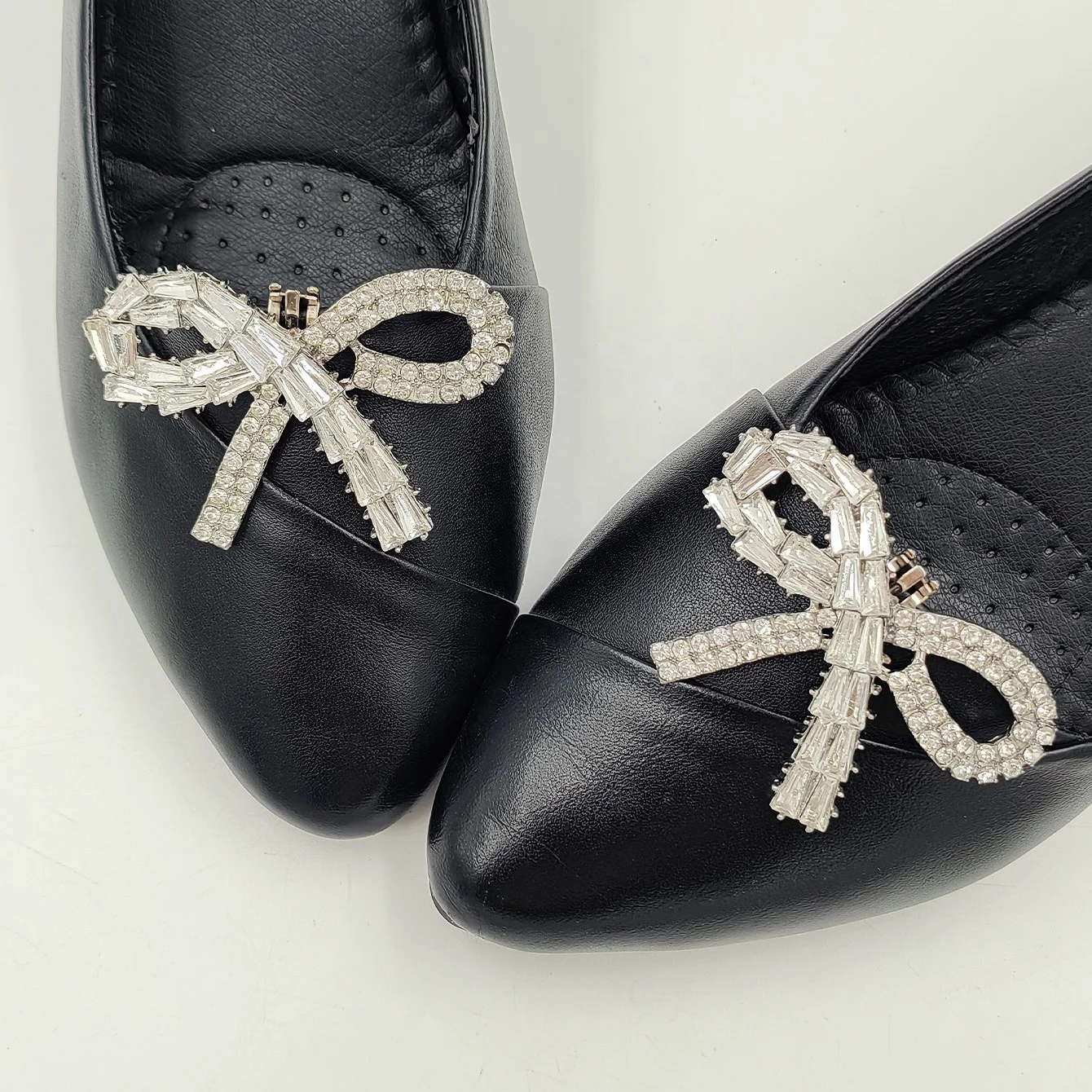 2024 New Arrival Square Bow Rhinestone Shoe Clip Accessories For Bridal Wedding Rhinestone Shoe Buckle Decoration