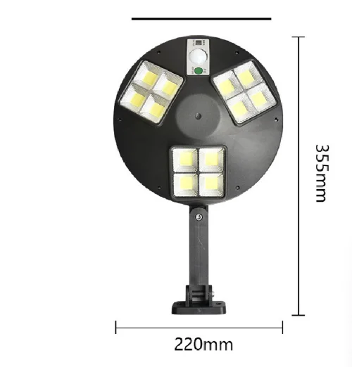 New round solar human body induction street lamp wall light with remote control outdoor courtyard rain lighting street light