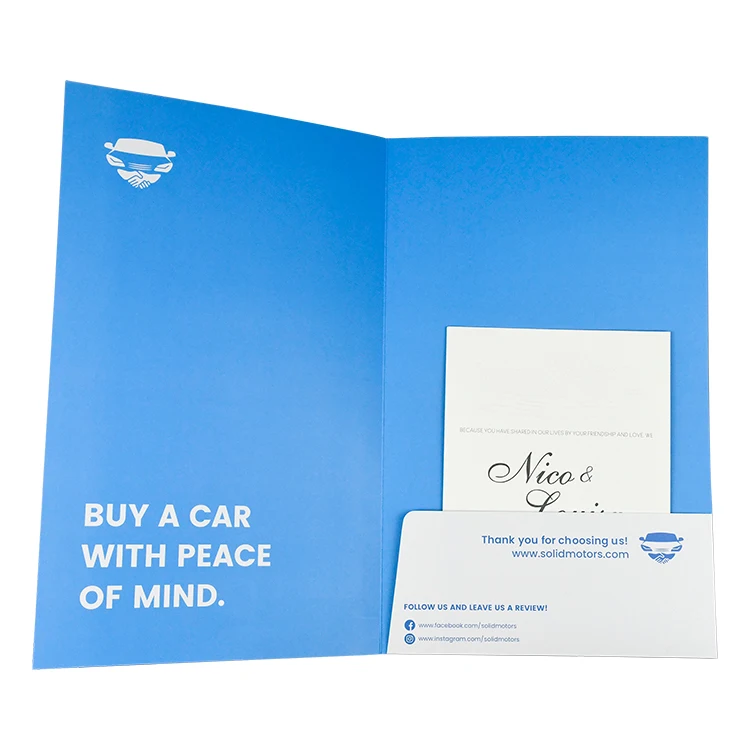 Executive Customized A4 A5 Paper Pocket Legal Size Document Presentation File Folder for School Office Agency