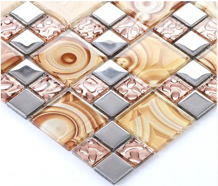 Most Popular Crystal Glass And Metal Mosaics Tiles