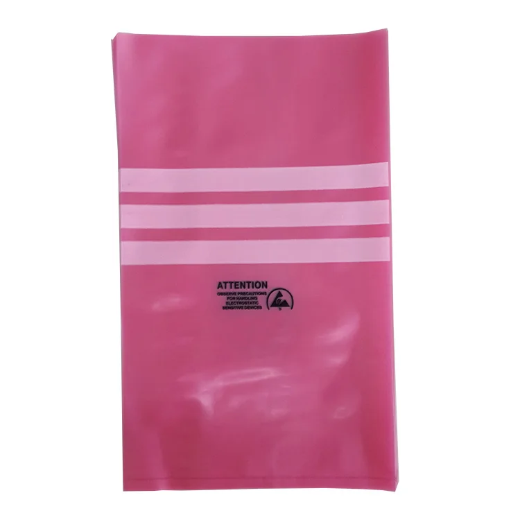 Pink Static Shielding Packaging Size Customized and Zipper Lock Anti Static Bag