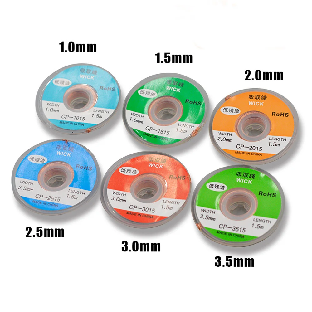 2.0mm 1.5M Desoldering Braided Tape Copper Welding Solder Remover CP-2015 Wire Soldering Wick Tin Lead Cord Flux