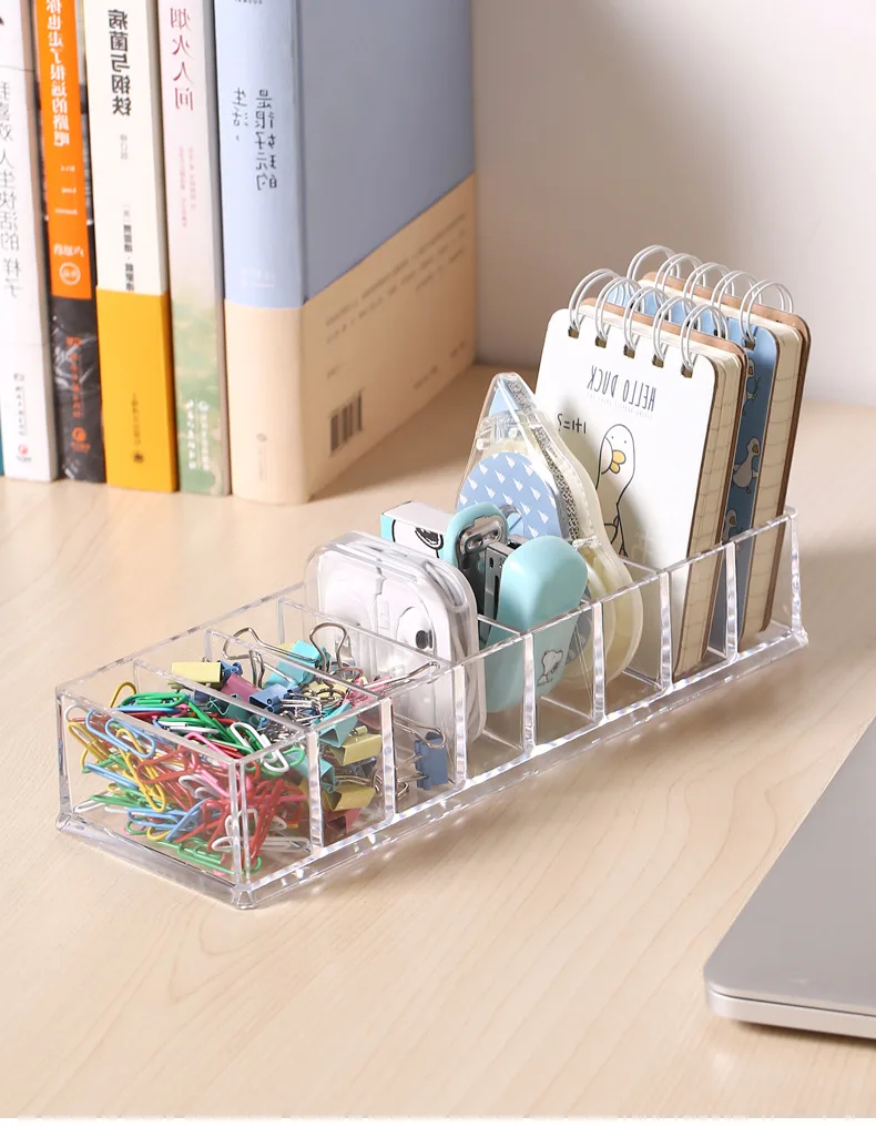Многофункциональная Пластиковая прозрачная настольная коробка для хранения наушников органайзер зарядного провода дома