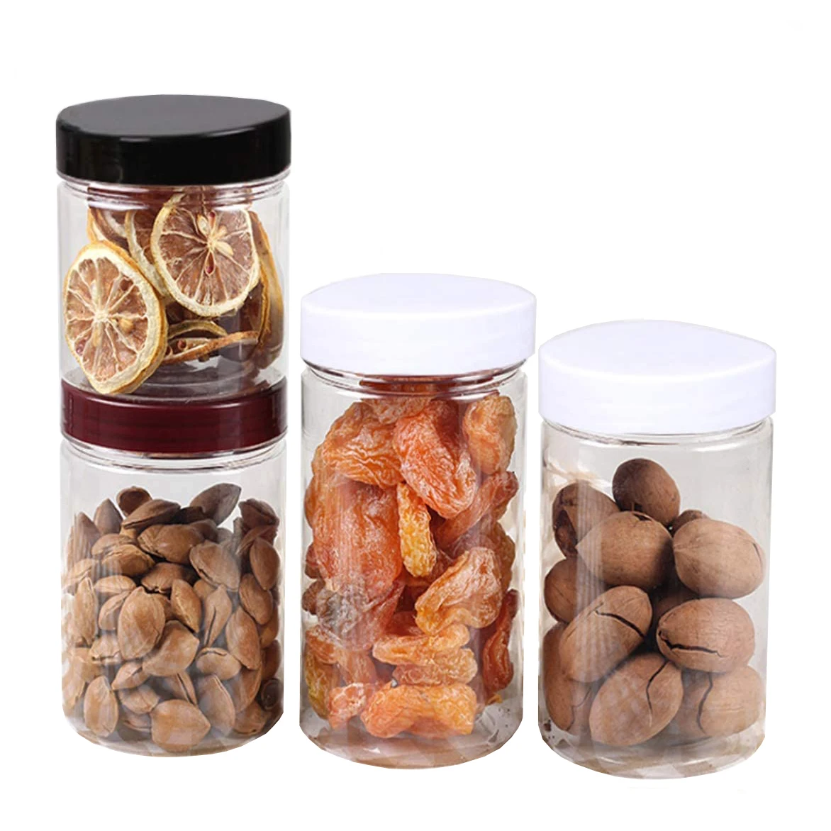 Customized 200 Ml 250 Ml 300 Ml 400 Ml Clear Wide Mouth Cosmetic Containers Plastic Pet Jar with Clear Plastic Lid