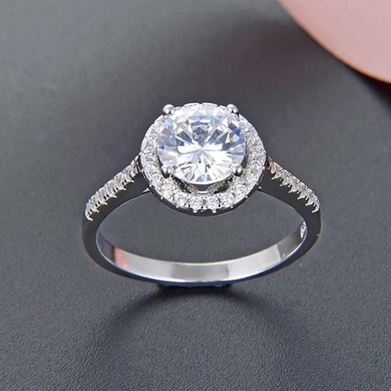 POLIVA Jewelry Women Engagement Wedding Rings Round Brilliant Cubic Zirconia Cz Sterling 925 Silver Zircon Round Cut PRS1429-7M