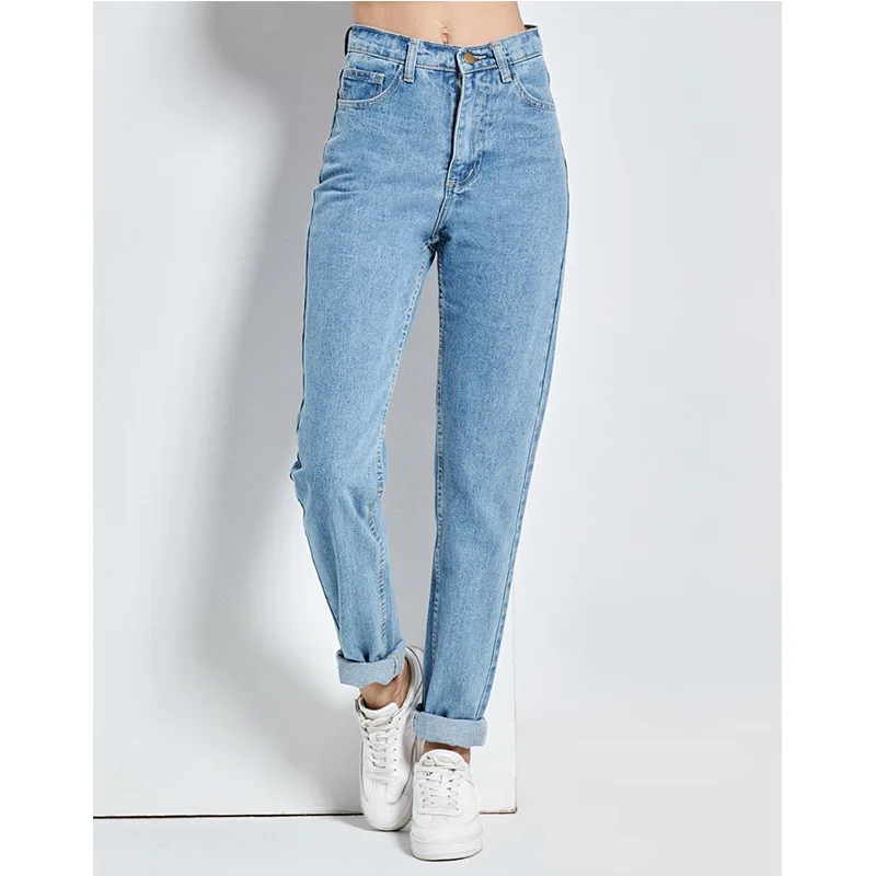 Брюки-султанки винтажные женские джинсы с высокой талией бойфренды женские джинсы длинные Мамины ковбойские джинсовые свободные брюки