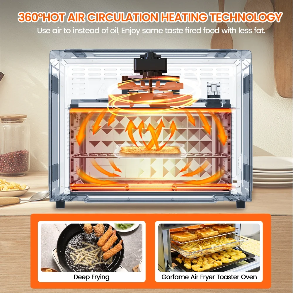 Intelligent Multi Function Safe Forno 30L Stainless Steel Non Stick Kitchen Toaster Chips Pizza Air Fry