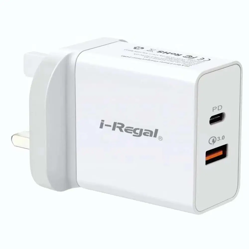 18W Type-C Travel Adapter Dual USB PD qc 3.0 Supper Quick Charger