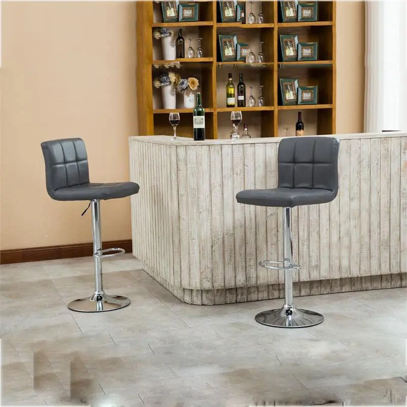 Commercial Bar Stools Nordic Swivel Design Leather Checkered Modern Bar Stool