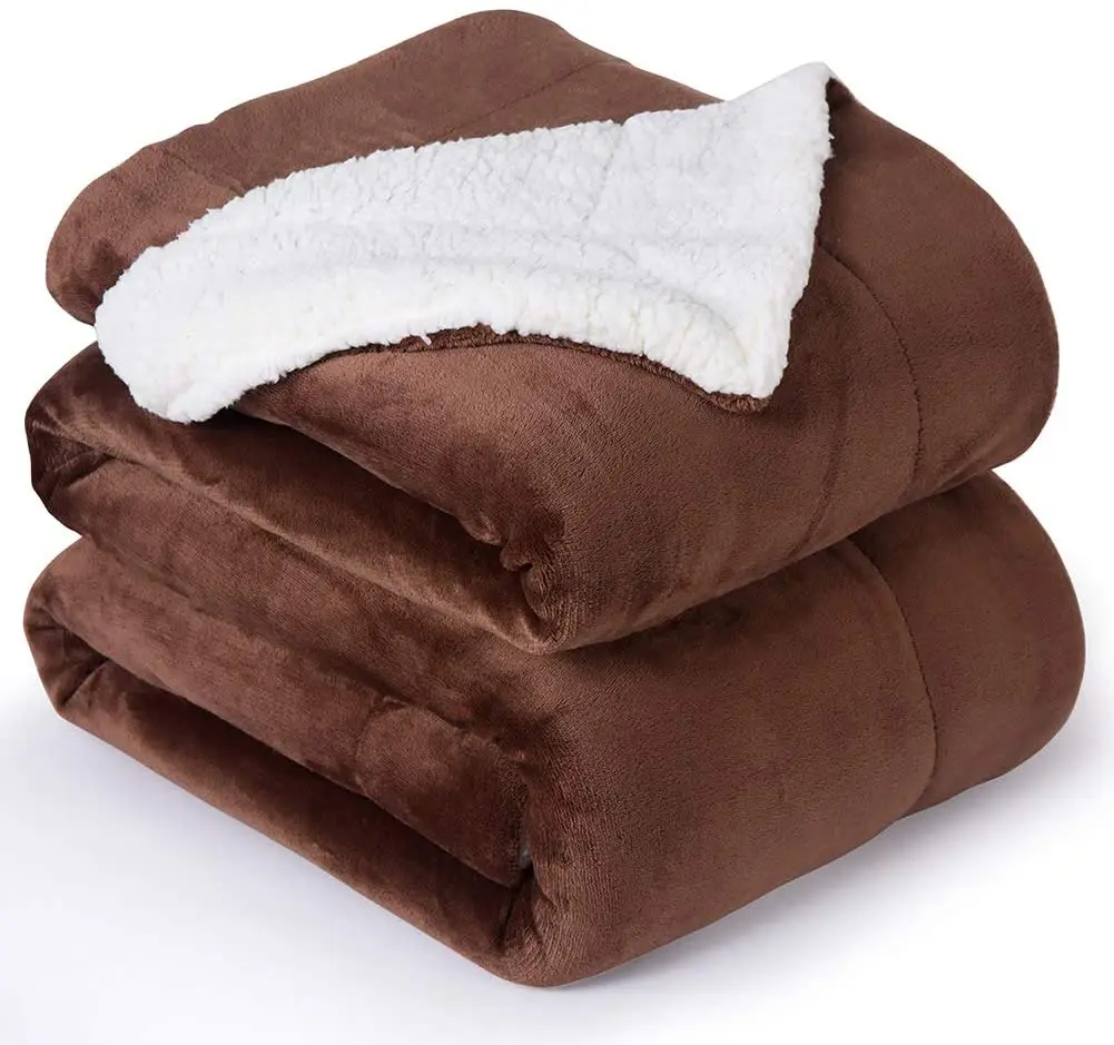 Sofa Muslin Pattern Baby Double-Sided Lamb Down Cover Blankets Plain Flannel Double Blanket Gift Blankets & Throws