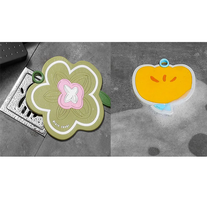 Kitchen Bathroom Shower Drain Cover Strainer Silicone Hair Stopper Sink Strainer For Hair Catcher Sewer Smell Removal Seal Cover