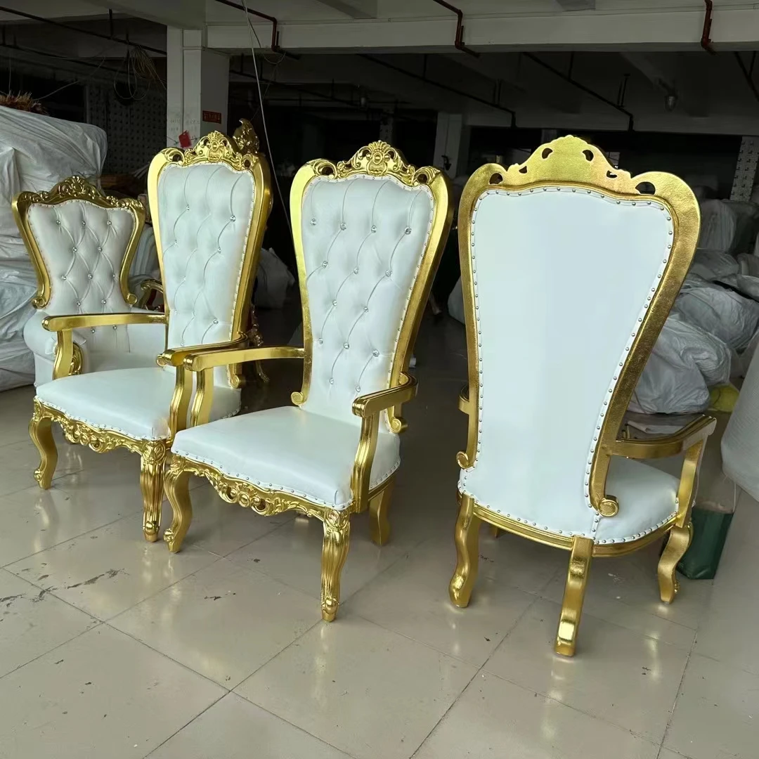 Luxury royal wedding event bride and groom king chair with armrest