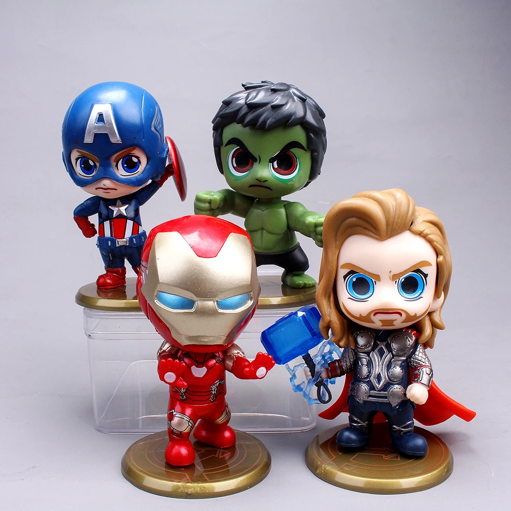 PVC  Big head Q version of the  4-piece hero ornaments Twister blind box baking decoration