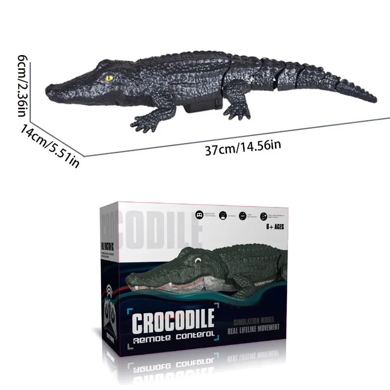 Remote Control Crocodile Head Simulation Model Animal Swimming Alligator RC Boat Toys Waterproof Outdoor