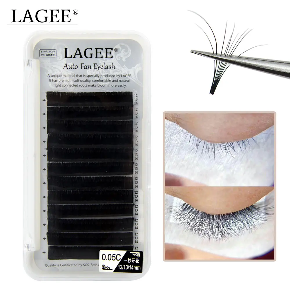 private label own brand volume eyelash extension easy fan lash individual mink lashes 0.03 blooming eyelash extension