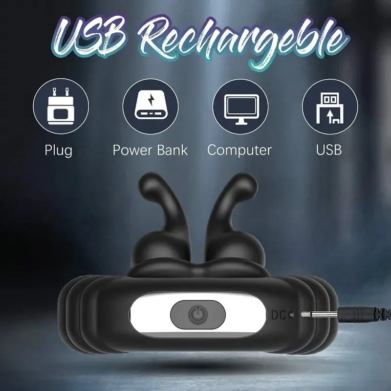 Rechargeable Silicone Male Sperm Lock Ring Snail Shape Delay Ejaculation Vibrating Penis Ring Sufficient Stock Available