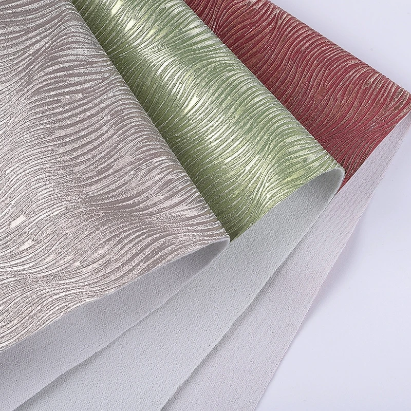 Electroplating Sendurira water ripple Glitter pu leather fabric handbag bag shoe leather mobile phone case leather