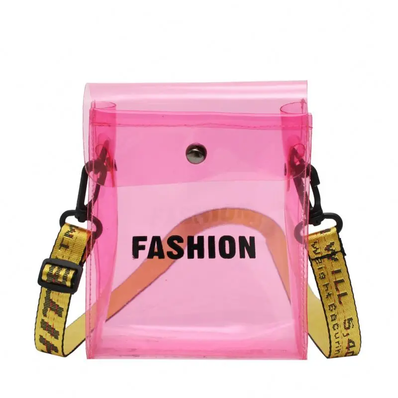 New fashion durable jelly pvc flap bag custom shoulder shopping bags