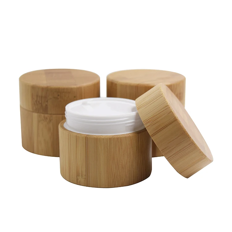 15g 30g 50g 100g High quality cosmetic packaging skin care cream  full bamboo inner PP jar