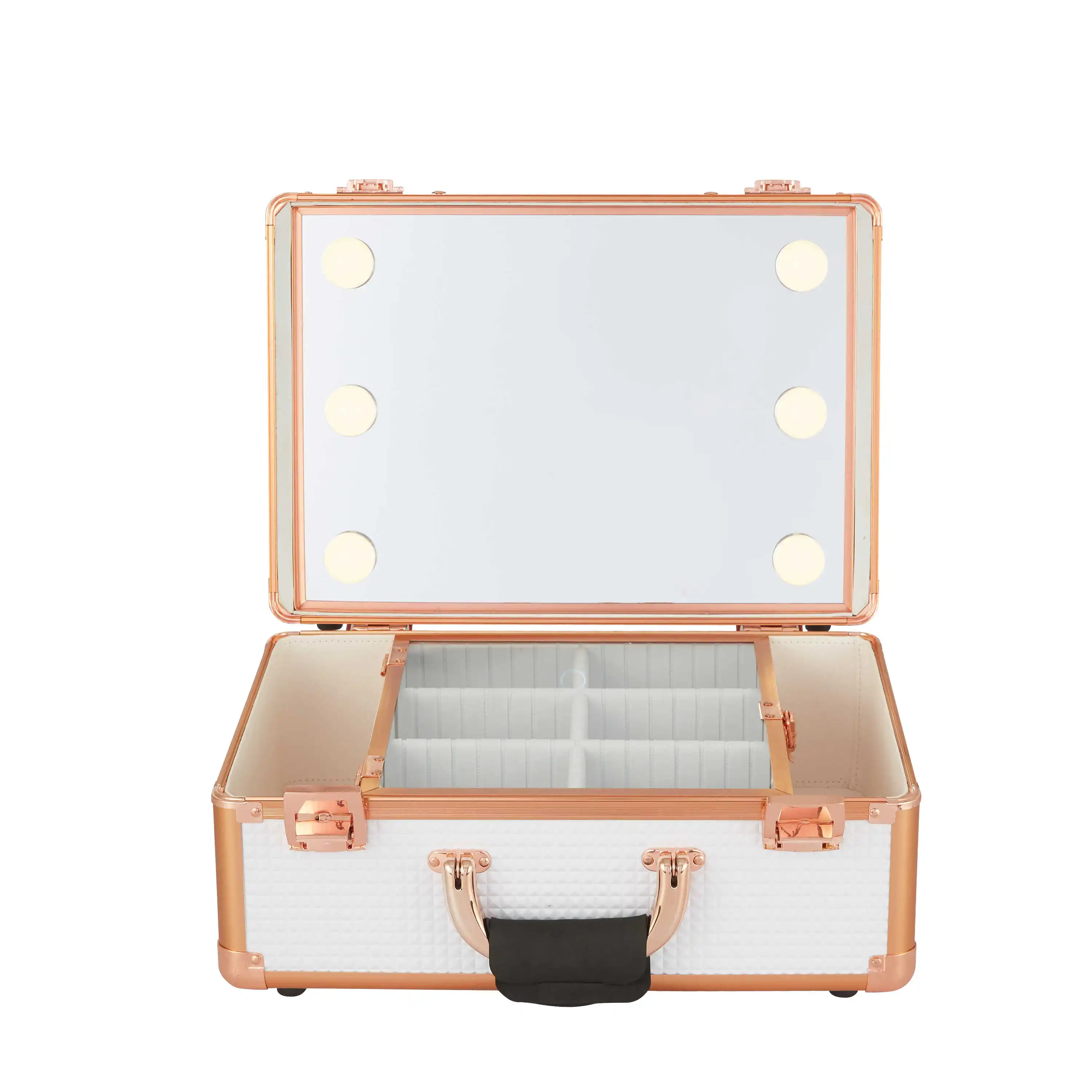 Dressing Table Cosmetic Case With 3 Colors Lighted Mirror Lights
