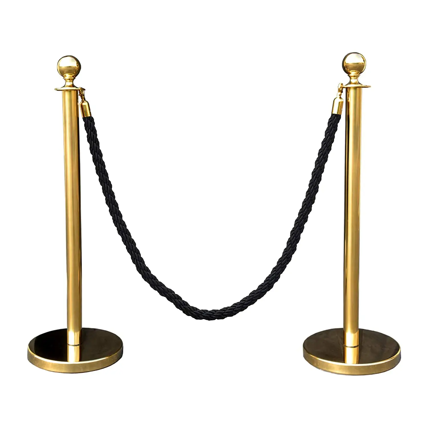 car show marine Stainless Steel Post Pole And Rope Barrier museum Exhibition Gold Stanchions