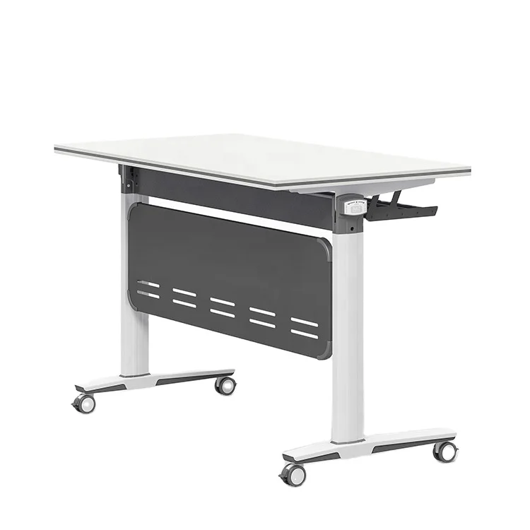 Huihong OEM mesa W700 D500 H750mm foldable laptop tables office metal legs beige office furniture tables desks cheap