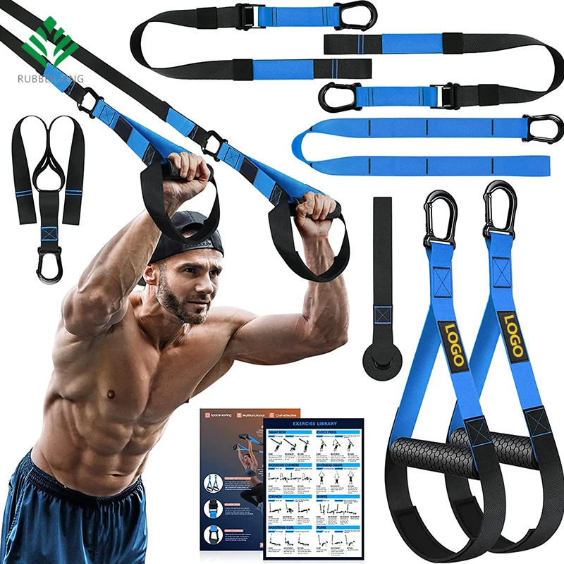 Sport Home Gym Fitness Custom Color Multi Functional Resistance Strap Kit Set Suspension Band Trainer