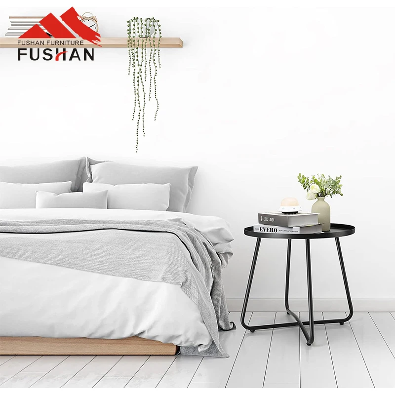 FUSHAN Nordic Coffee Table And End Table Simple Round Outdoor Metal Side Table Coffee