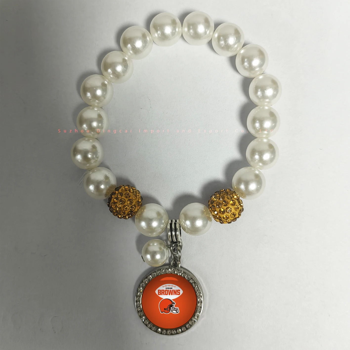 18 Beads Cleveland Browns Charms Whith ABS Imitated Beads and 2 polymer clay Beads 32 Sport Teams  bracelet