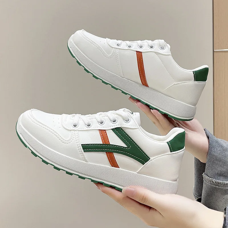 Кроссовки женские кожаные мягкая подошва дышащие Повседневная модная обувь маленькие белые