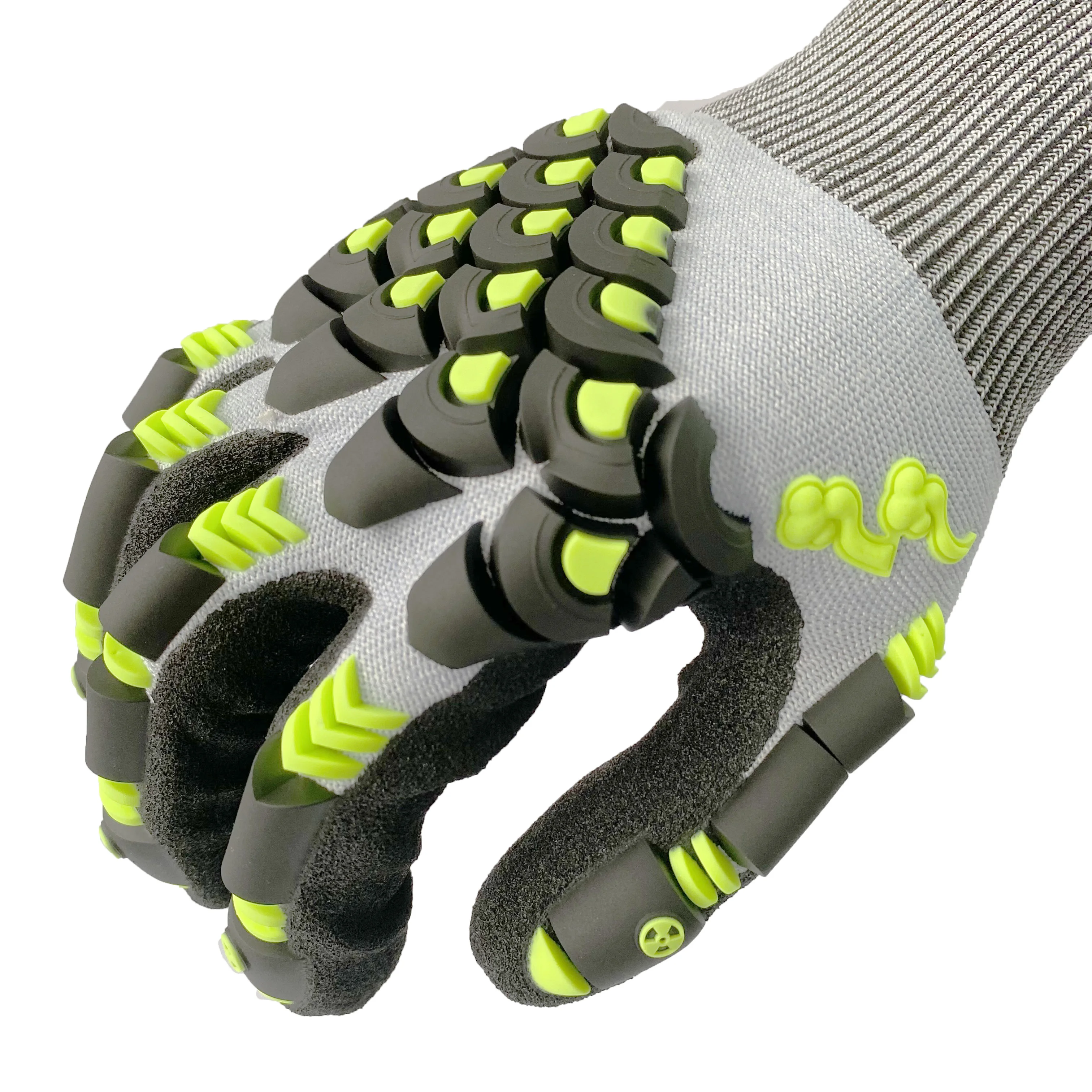 Sandy Nitrile Coated seamless welding Anti- impact TPR custom logo Anti-cut safety glove for work mechanic