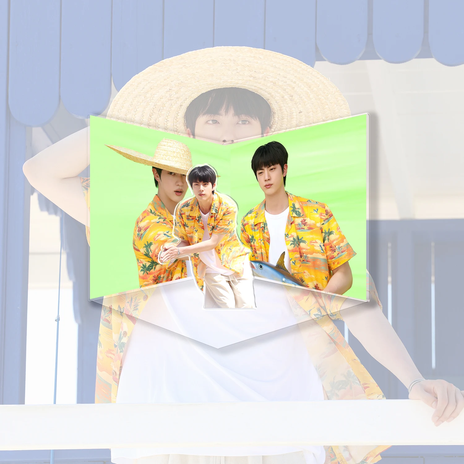Bangtan Boys Kpop JIN супер тунец Акриловая Двухсторонняя стоящая пластина акриловая подставка standee